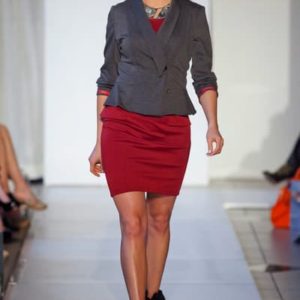 ponte knit dress and peplum jacket