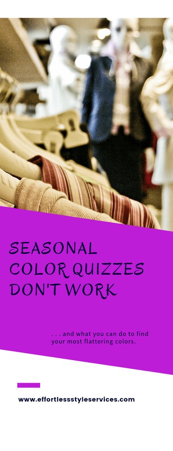 Rack of clothes at store. Shopping. "Why Seasonal color quizzes don't work"