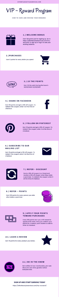 VIP ~ Rewards program