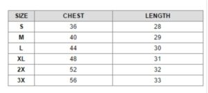 women's size chart